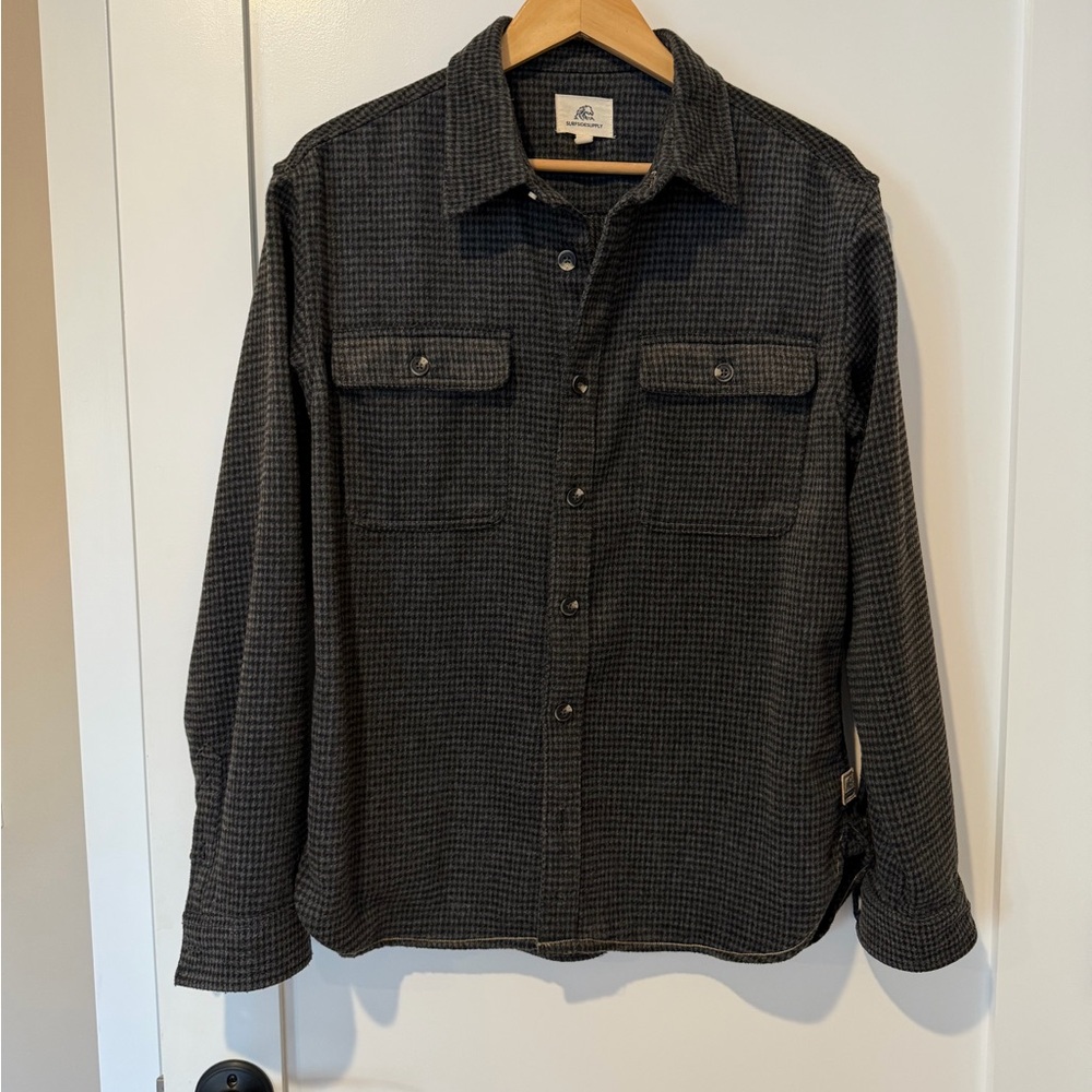 Surfside Supply Dark Gray Houndstooth Shirt Jacket